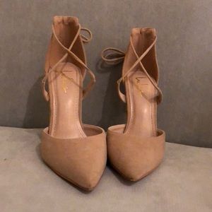 Nude Suede Pointed Toe Pumps sz 7.5
